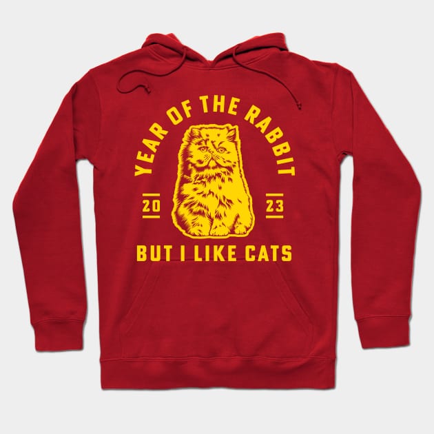 Chinese New Year 2023 Year Of The Rabbit But I Like Cats Hoodie by PodDesignShop